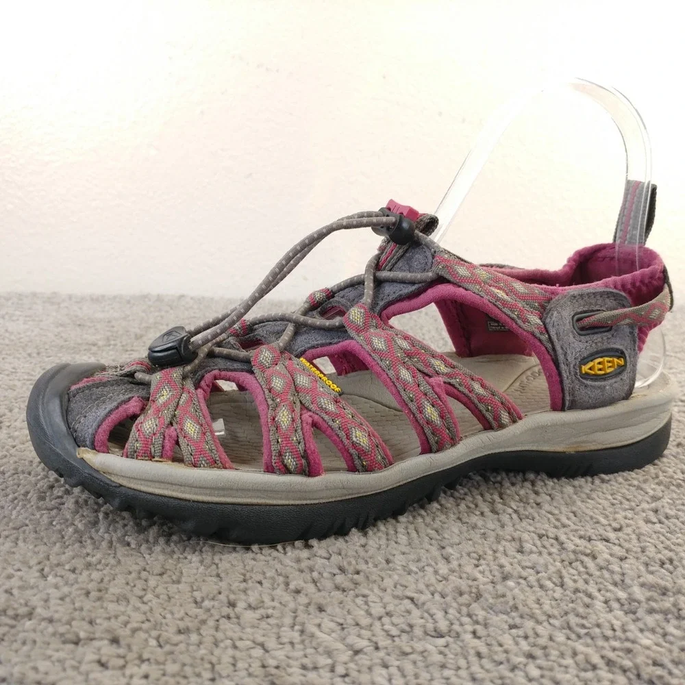 Keen Whisper Womens 6.5 Sandals Purple Pink Bungee Cord Waterproof Shoes